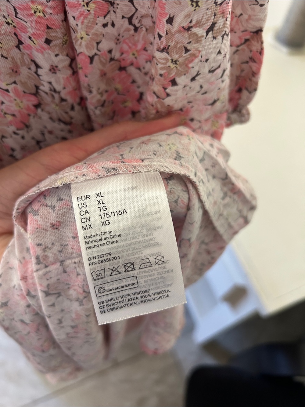 H&M brown tan cream, pink floral cottage V-neck tiered summer maxi dress XL - Picture 13 of 15